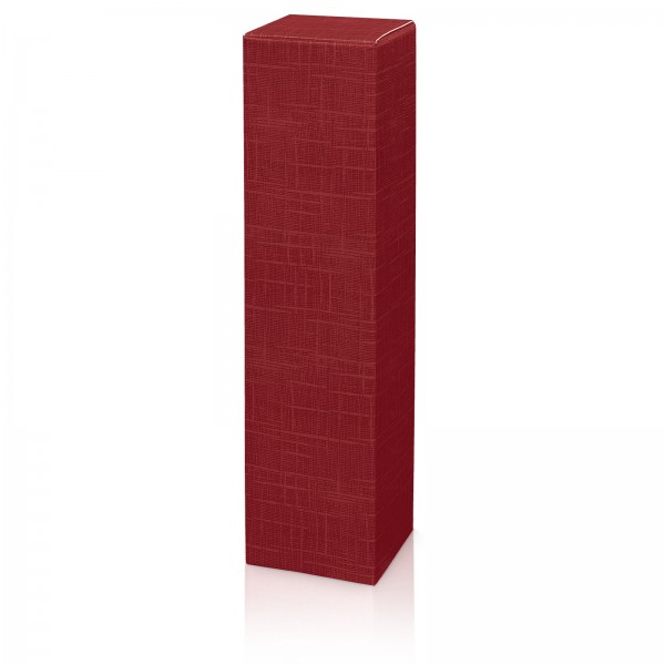 1000 x Faltschachtel für 1 Flasche 90x90x355 mm strukturgeprägt Rot Bordeaux