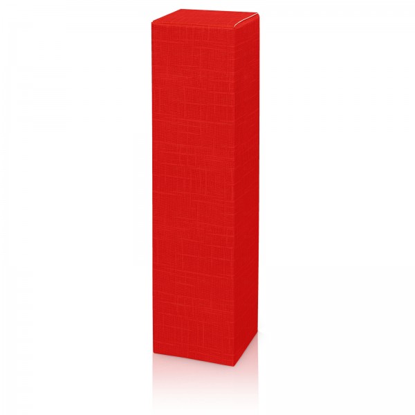 1000 x Faltschachtel für 1 Flasche 90x90x355 mm strukturgeprägt Rot