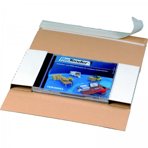 100 x CD-Jewel-Mailer DIN Lang, 225x125, Fenster links