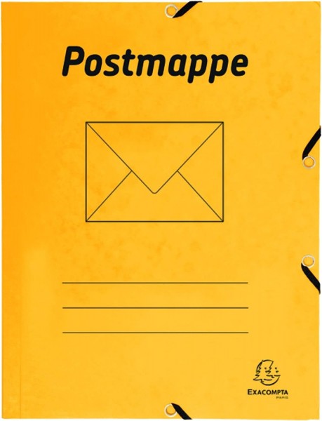 1 x FALKEN Postmappe Sammelmappe DIN A4 mit Gummizügen Gelb Gelb