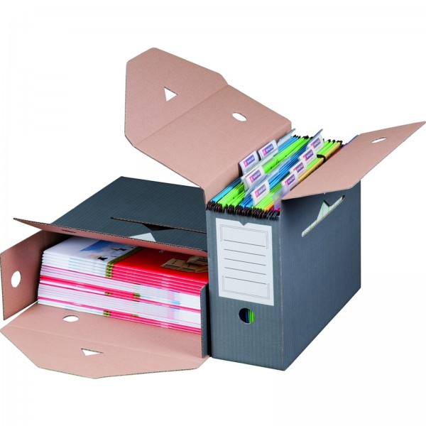 880 x SBP-ARCHIVBOX FÜR HÄNGEMAPPEN, 330x120x265mm, wiederverschließbar, anthrazit