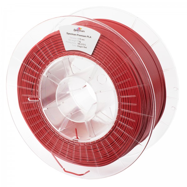 1 x Spectrum® 3D Drucker 1,75mm Premium PLA Filament 1,0 kg Spule Rolle Drachen-Rot