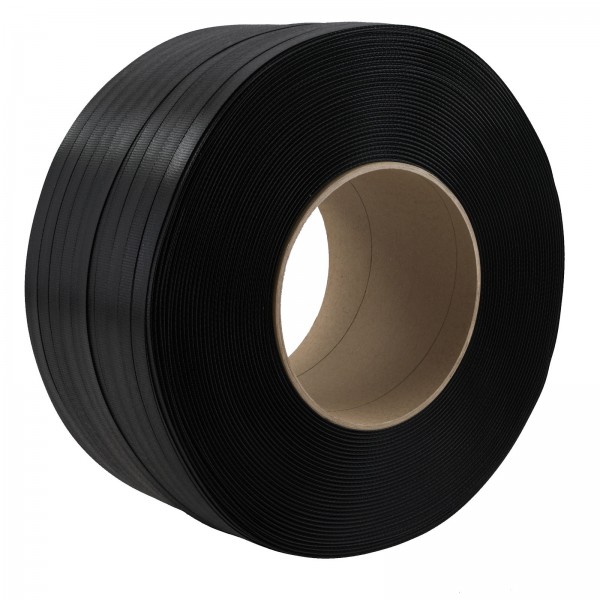 1 Rolle PP Band 16 mm x 0,65 mm 2000 m 215 KG Umreifungsband Kern 200mm Schwarz